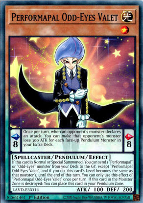 Performapal Odd-Eyes Valet - LAVD-ENO14 - Common 1st Edition