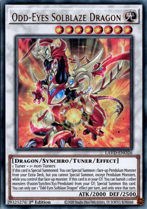 Odd-Eyes Solblaze Dragon - LAVD-ENO26 - Ultra Rare 1st Edition
