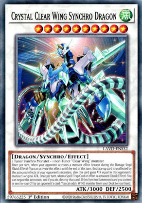 Crystal Clear Wing Synchro Dragon - LAVD-ENS32 - Common 1st Edition