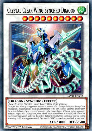 Crystal Clear Wing Synchro Dragon - LAVD-ENS32 - Common 1st Edition