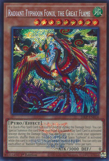 Radiant Typhoon Fonix, the Great Flame - 26LP-EN014 - Secret Rare | Emblazoned  1st Edition