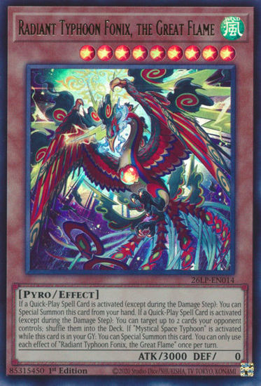 Radiant Typhoon Fonix, the Great Flame - 26LP-EN014 - Ultra Rare 1st Edition