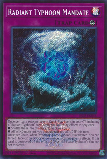 Radiant Typhoon Mandate - 26LP-EN015 - Secret Rare | Emblazoned  1st Edition
