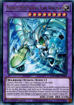 Favorite HERO Shining Flare Wingman - MAMO-EN004 - Ultra Rare 1st Edition