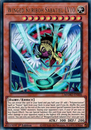 Winged Kuriboh Sabatiel LV10 - MAMO-EN006 - Ultra Rare 1st Edition