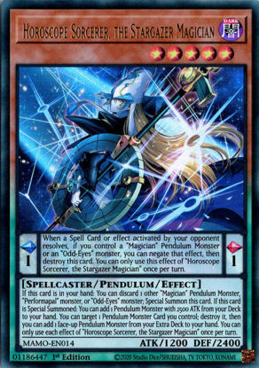 Horoscope Sorcerer, the Stargazer Magician - MAMO-EN014 - Ultra Rare 1st Edition