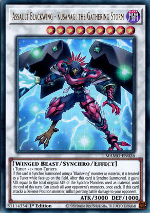 Assault Blackwing - Kusanagi the Gathering Storm - MAMO-EN026 - Ultra Rare 1st Edition