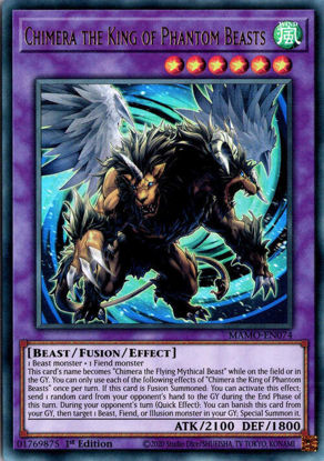 Chimera the King of Phantom Beasts - MAMO-EN074 - Ultra Rare 1st Edition