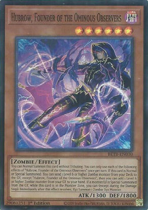Hubrow, Founder of the Ominous Observers - BETB-EN030 - Super Rare 1st Edition