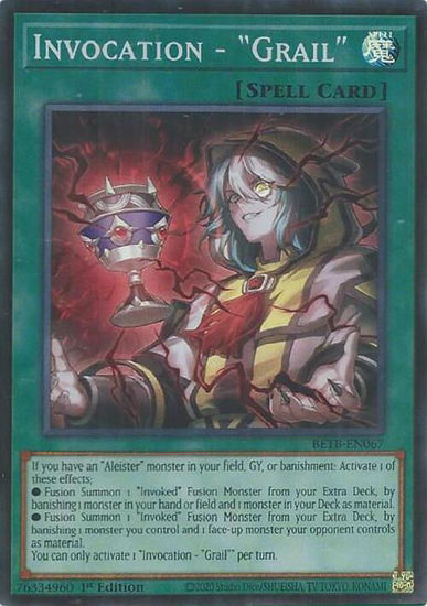 Invocation - "Grail" - BETB-EN067 - Super Rare 1st Edition